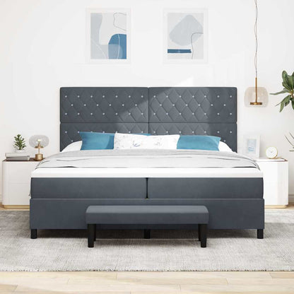 Boxspringbett mit Matratze Dunkelgrau 200 x 200 cm Samt