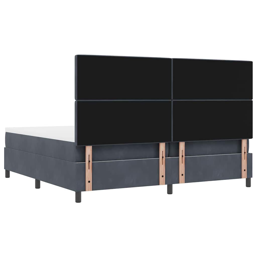 Boxspringbett mit Matratze Dunkelgrau 200 x 200 cm Samt