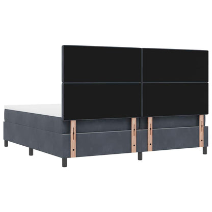 Boxspringbett mit Matratze Dunkelgrau 200 x 200 cm Samt