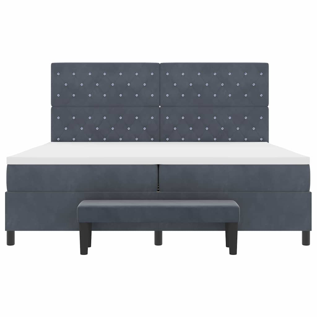 Boxspringbett mit Matratze Dunkelgrau 200 x 200 cm Samt