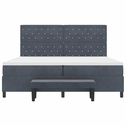 Boxspringbett mit Matratze Dunkelgrau 200 x 200 cm Samt