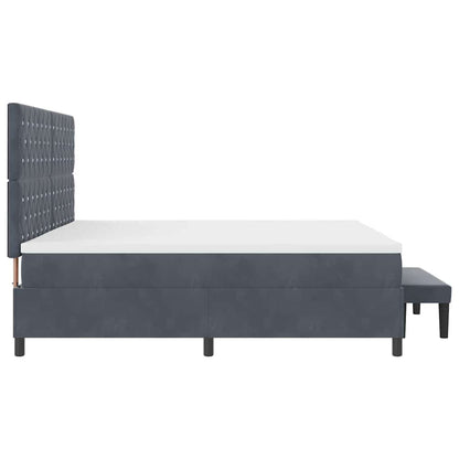 Boxspringbett mit Matratze Dunkelgrau 200 x 200 cm Samt
