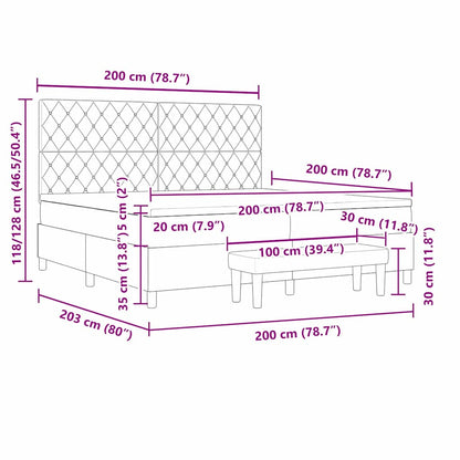 Boxspringbett mit Matratze Dunkelgrau 200 x 200 cm Samt