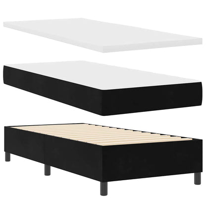 Boxspringbett mit Kopfteil Schwarz 200 x 80 cm Samt
