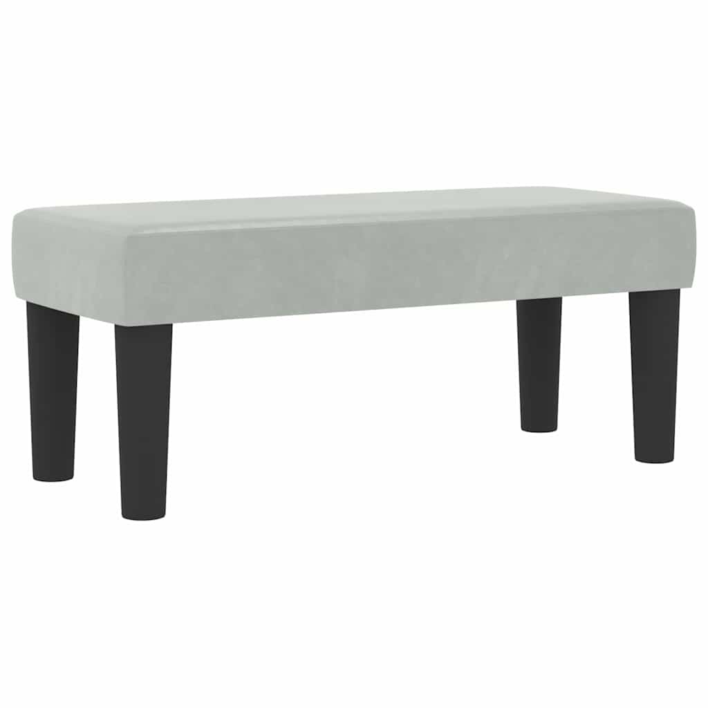 Boxspringbett mit Kopfteil Hellgrau 190 x 90 cm Samt
