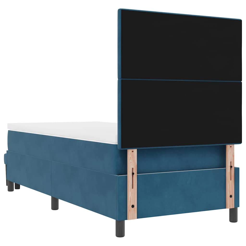 Boxspringbett mit Kopfteil Dunkelblau 190 x 90 cm Samt