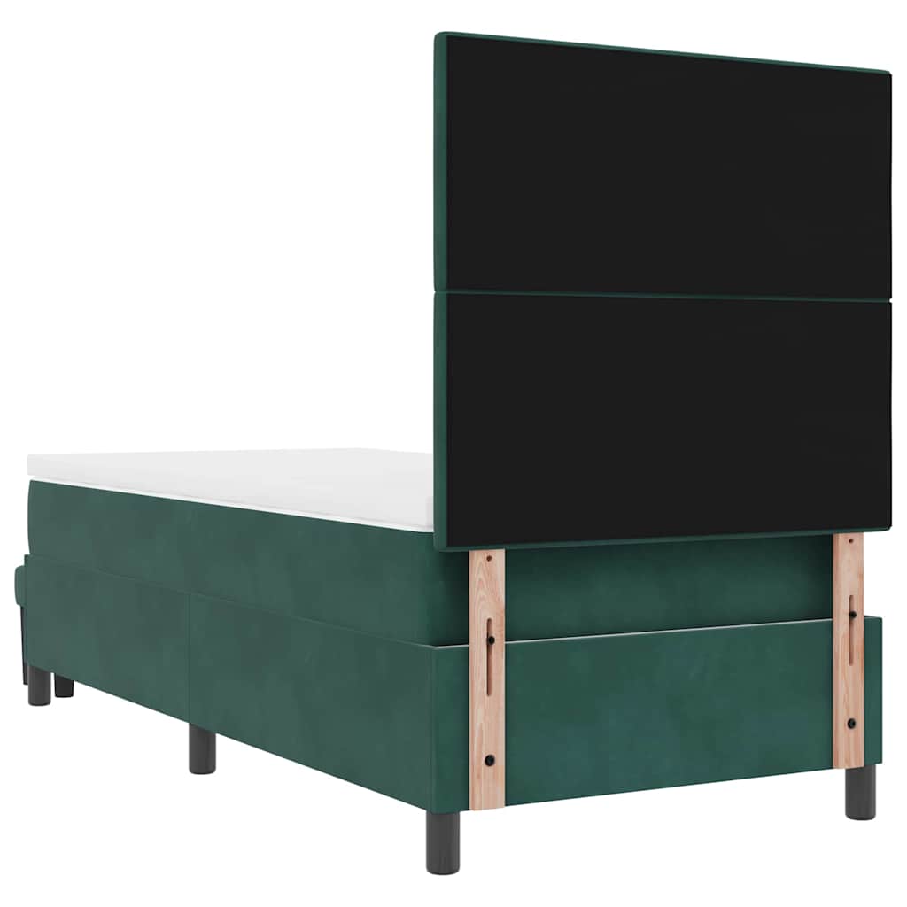 Boxspringbett mit Kopfteil Dunkelgrün 200 x 100 cm Samt
