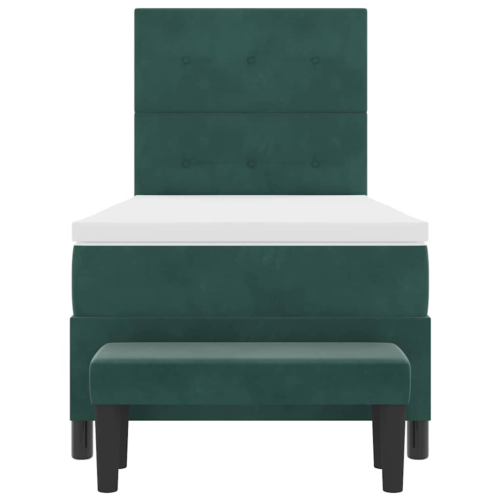 Boxspringbett mit Kopfteil Dunkelgrün 200 x 100 cm Samt