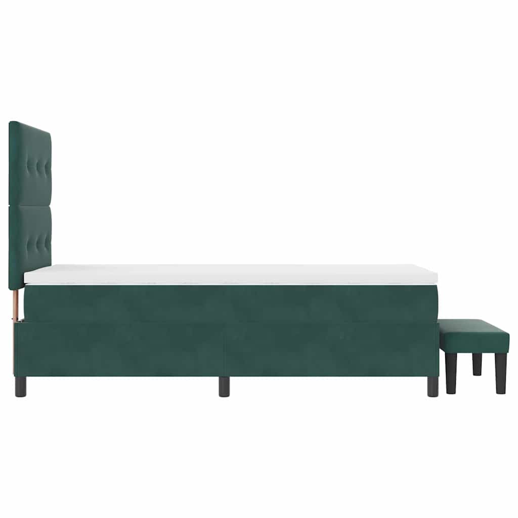 Boxspringbett mit Kopfteil Dunkelgrün 200 x 100 cm Samt