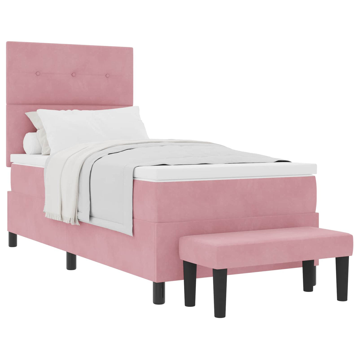 Boxspringbett mit Kopfteil Rosa 200 x 100 cm Samt