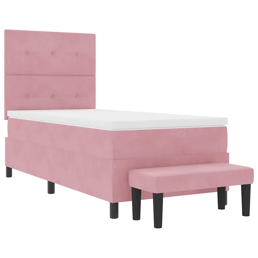 Boxspringbett mit Kopfteil Rosa 200 x 100 cm Samt