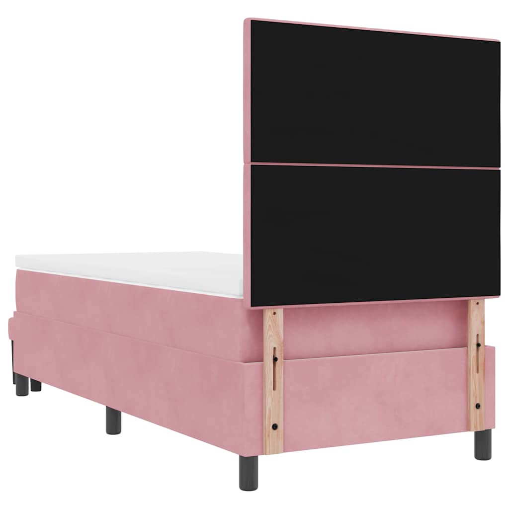 Boxspringbett mit Kopfteil Rosa 200 x 100 cm Samt