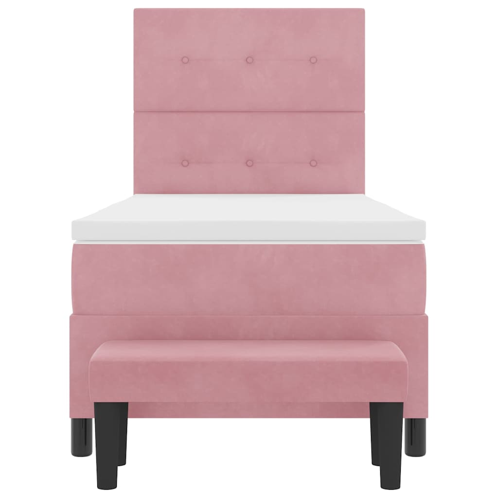 Boxspringbett mit Kopfteil Rosa 200 x 100 cm Samt
