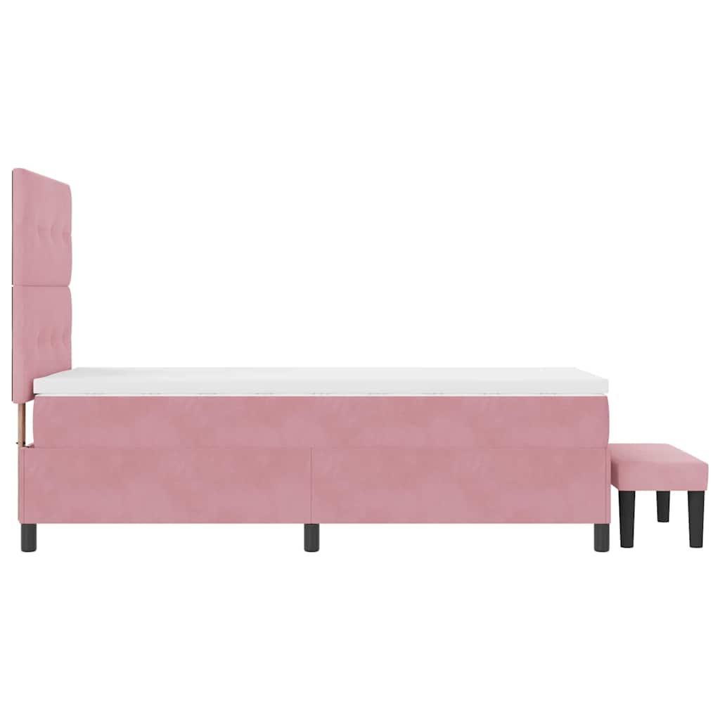 Boxspringbett mit Kopfteil Rosa 200 x 100 cm Samt