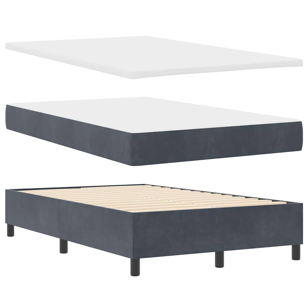 Boxspringbett mit Kopfteil Dunkelgrau 190 x 120 cm Samt