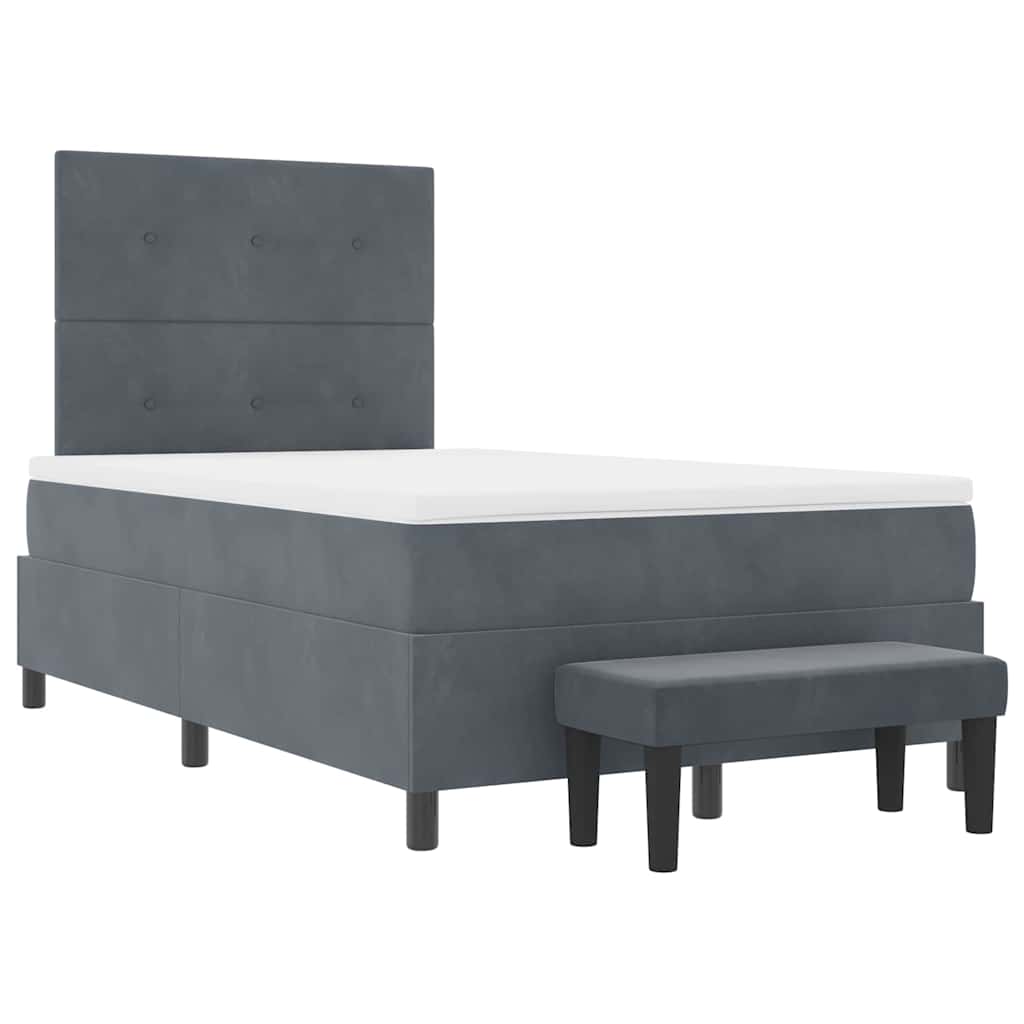 Boxspringbett mit Kopfteil Dunkelgrau 190 x 120 cm Samt