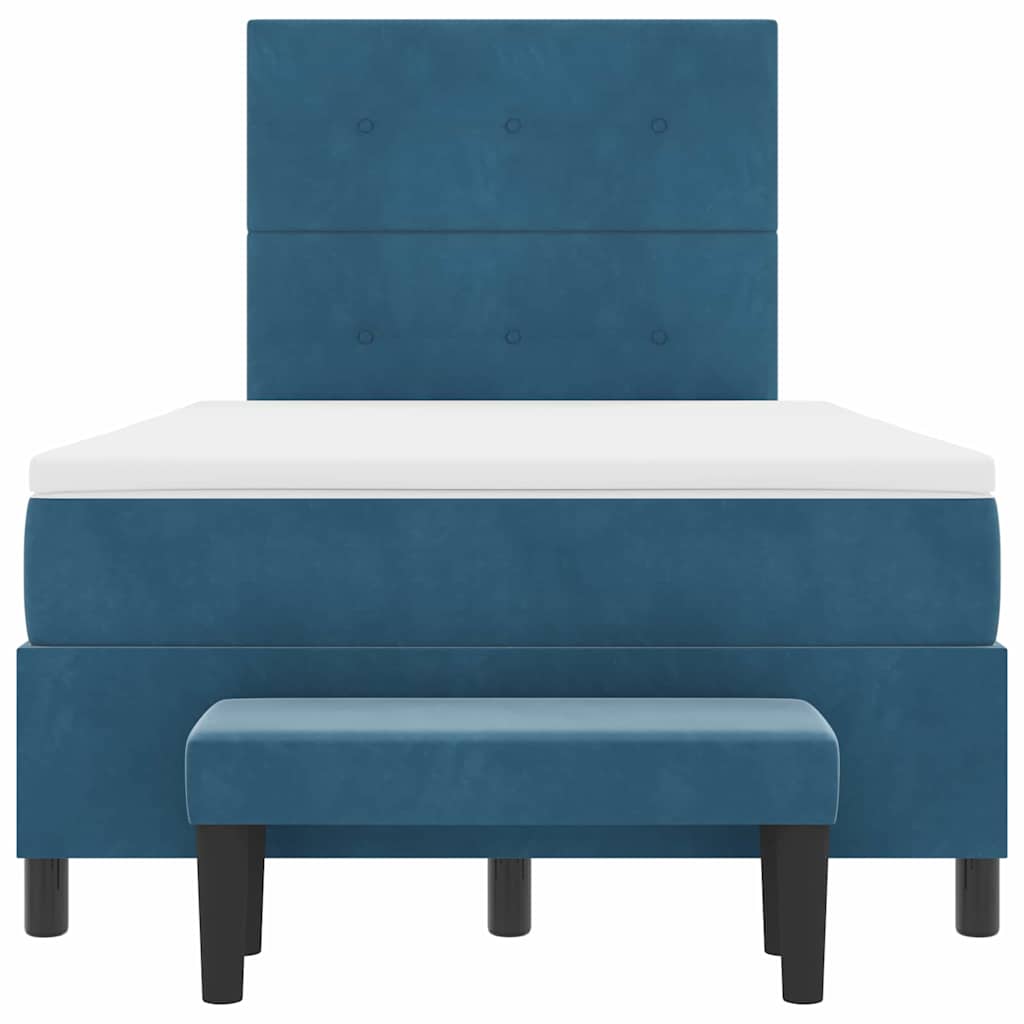 Boxspringbett mit Kopfteil Dunkelblau 190 x 120 cm Samt