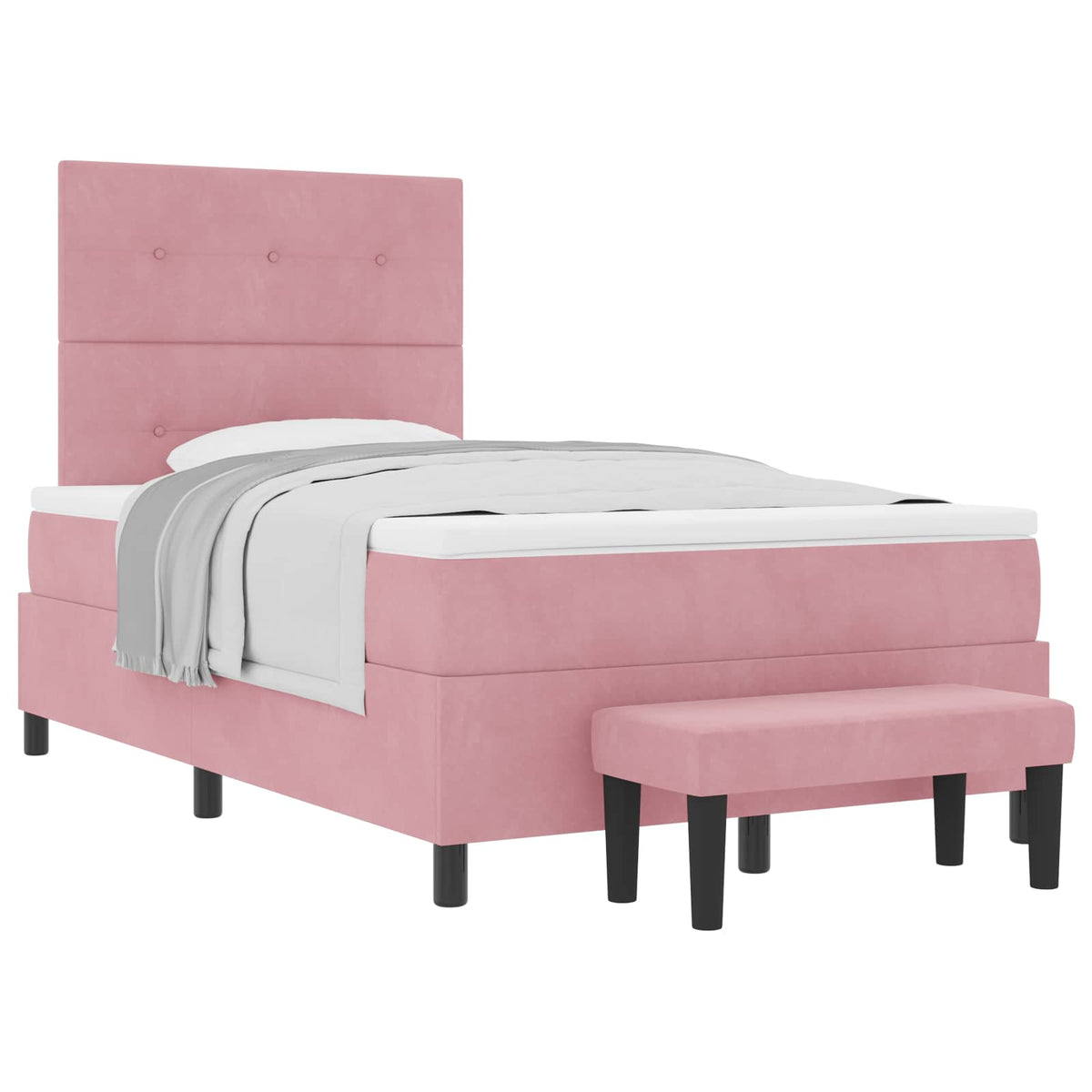 Boxspringbett mit Kopfteil Rosa 190 x 120 cm Samt