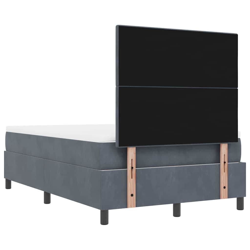 Boxspringbett mit Kopfteil Dunkelgrau 200 x 120 cm Samt