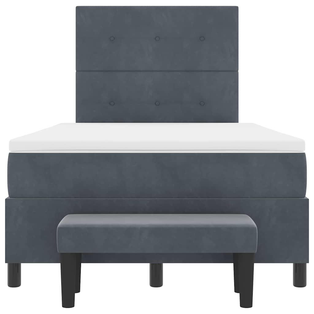Boxspringbett mit Kopfteil Dunkelgrau 200 x 120 cm Samt
