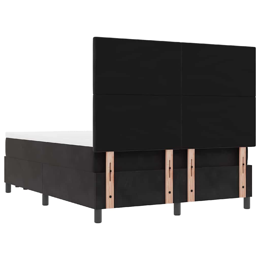 Boxspringbett mit Kissen mit Kopfteil Schwarz 200 x 140 cm Samt