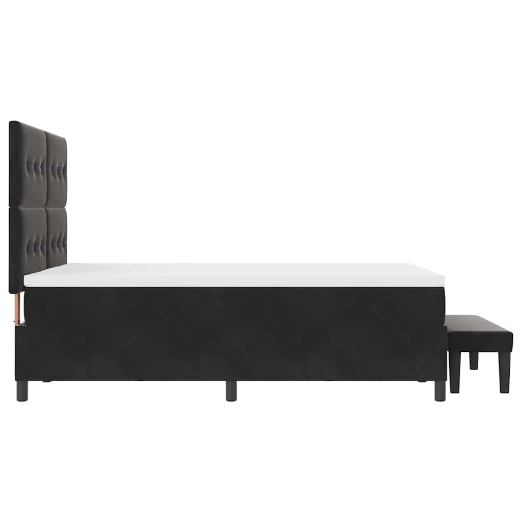 Boxspringbett mit Kissen mit Kopfteil Schwarz 200 x 140 cm Samt