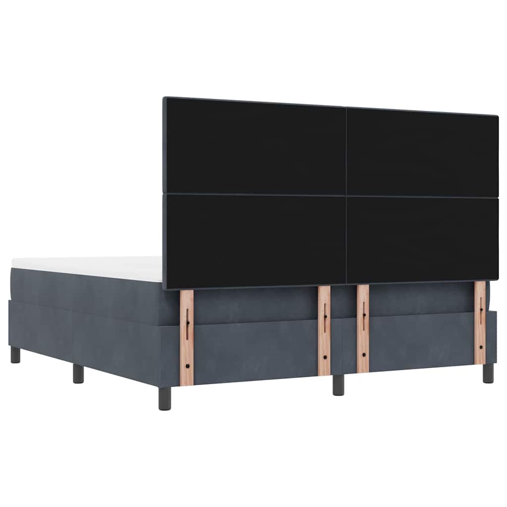 Boxspringbett mit Kopfteil Dunkelgrau 200 x 180 cm Samt