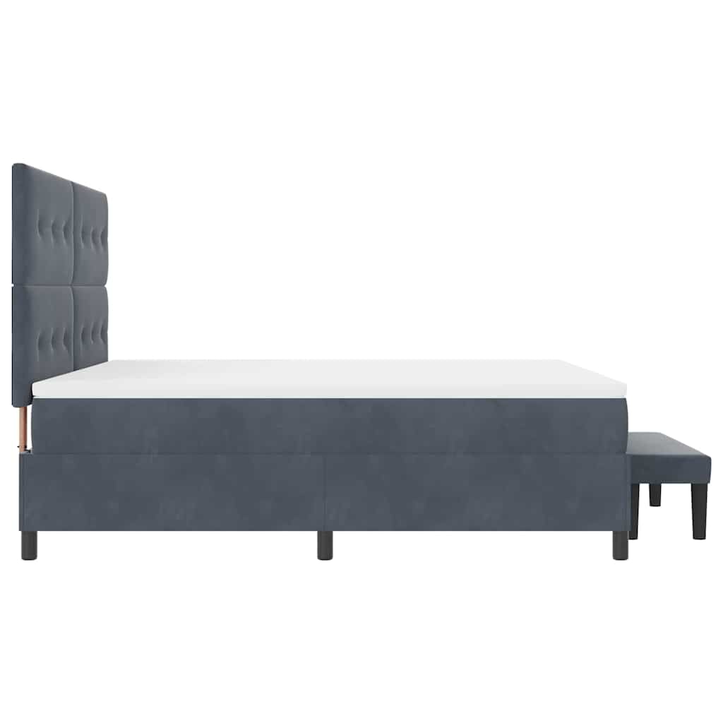 Boxspringbett mit Kopfteil Dunkelgrau 200 x 180 cm Samt