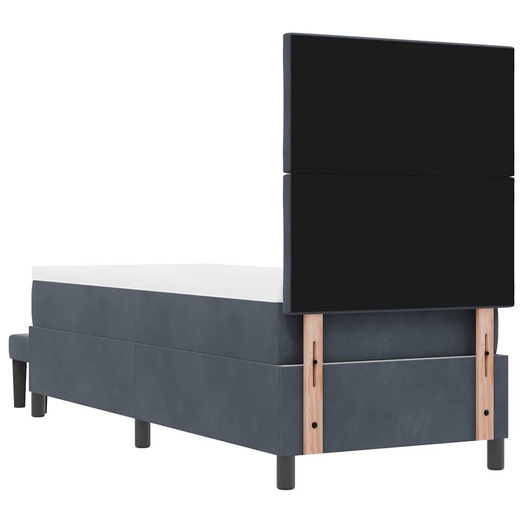 Boxspringbett mit Kopfteil Dunkelgrau 200 x 80 cm Samt