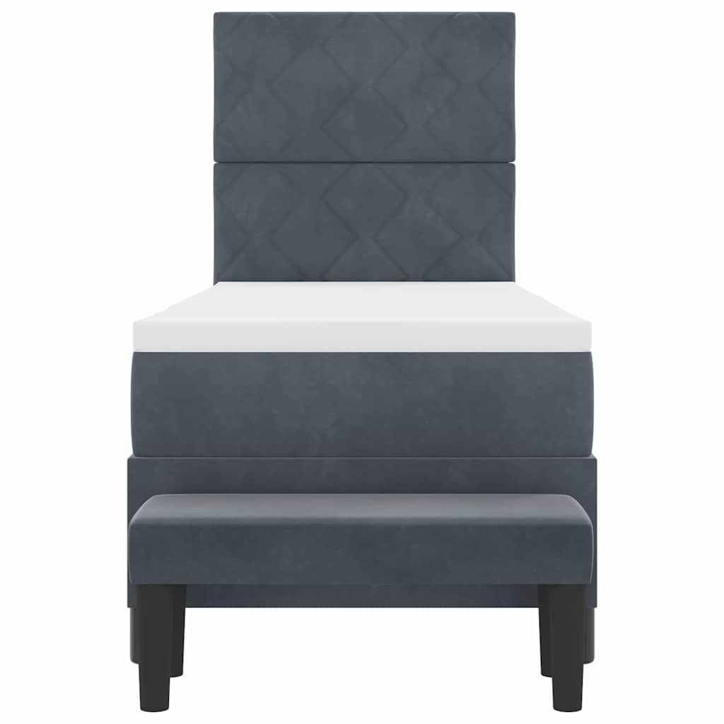 Boxspringbett mit Kopfteil Dunkelgrau 200 x 80 cm Samt