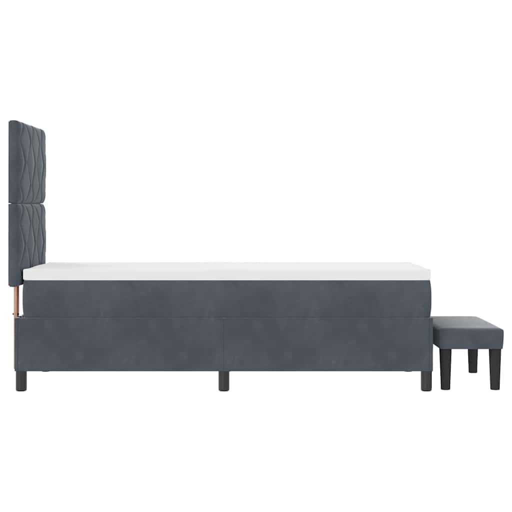 Boxspringbett mit Kopfteil Dunkelgrau 200 x 80 cm Samt