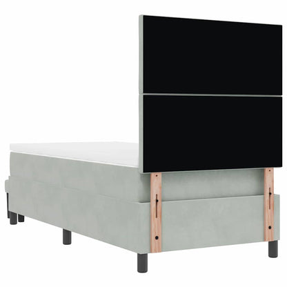 Boxspringbett mit Kopfteil Hellgrau 190 x 90 cm Samt