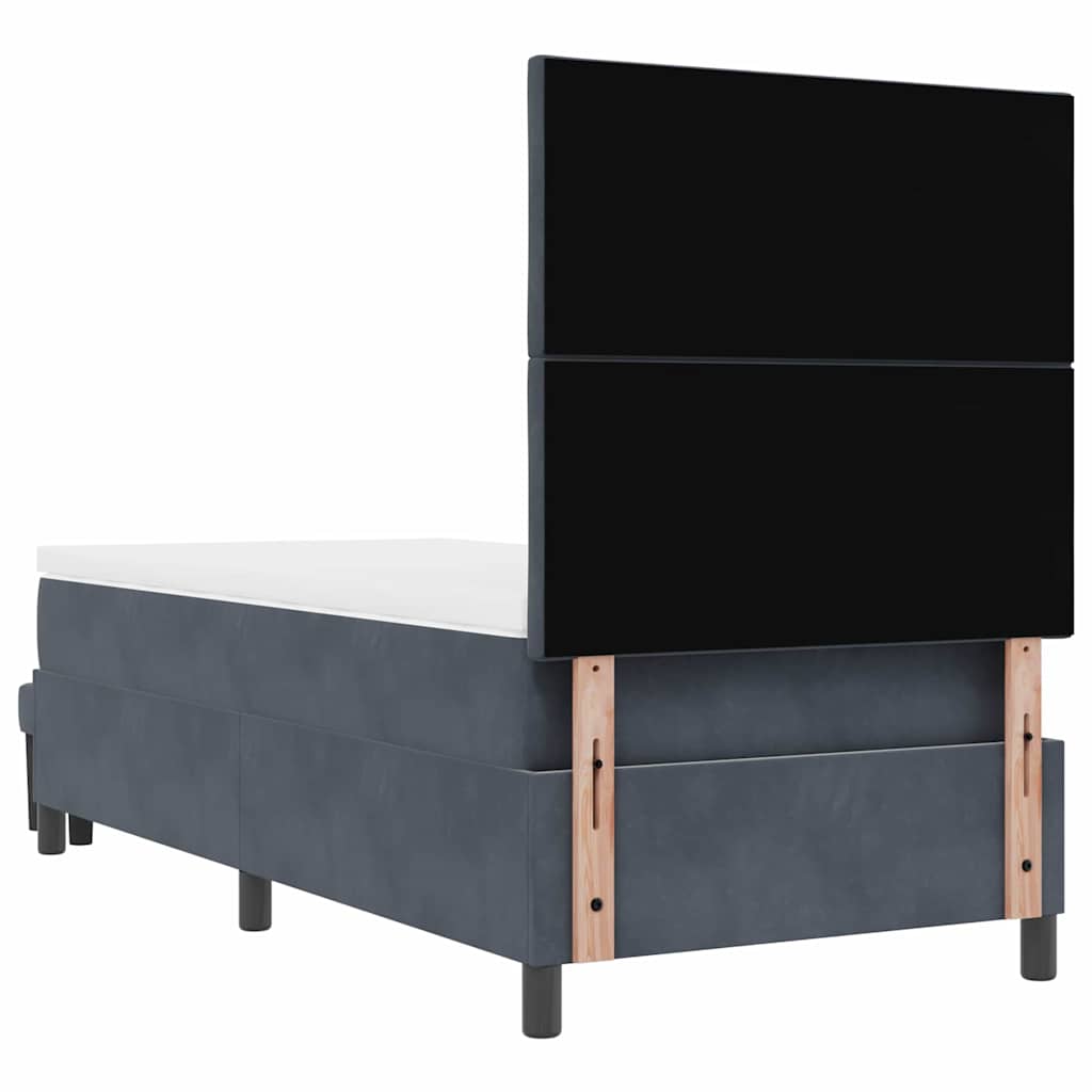 Boxspringbett mit Kopfteil Dunkelgrau 190 x 90 cm Samt