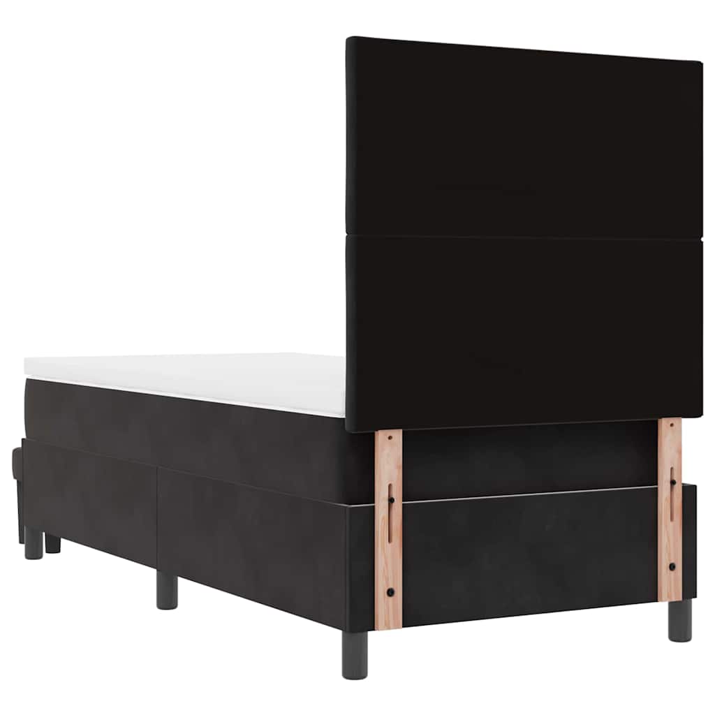 Boxspringbett mit Kopfteil Schwarz 200 x 90 cm Samt