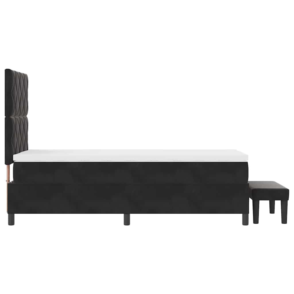 Boxspringbett mit Kopfteil Schwarz 200 x 90 cm Samt