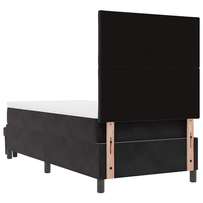 Boxspringbett mit Kopfteil Schwarz 200 x 100 cm Samt
