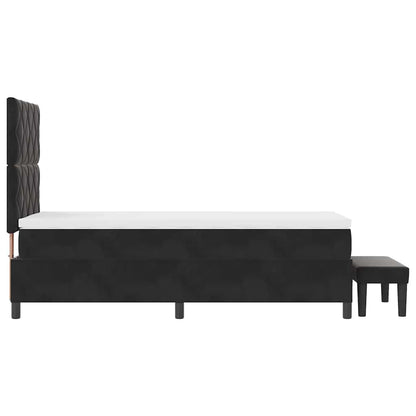 Boxspringbett mit Kopfteil Schwarz 200 x 100 cm Samt