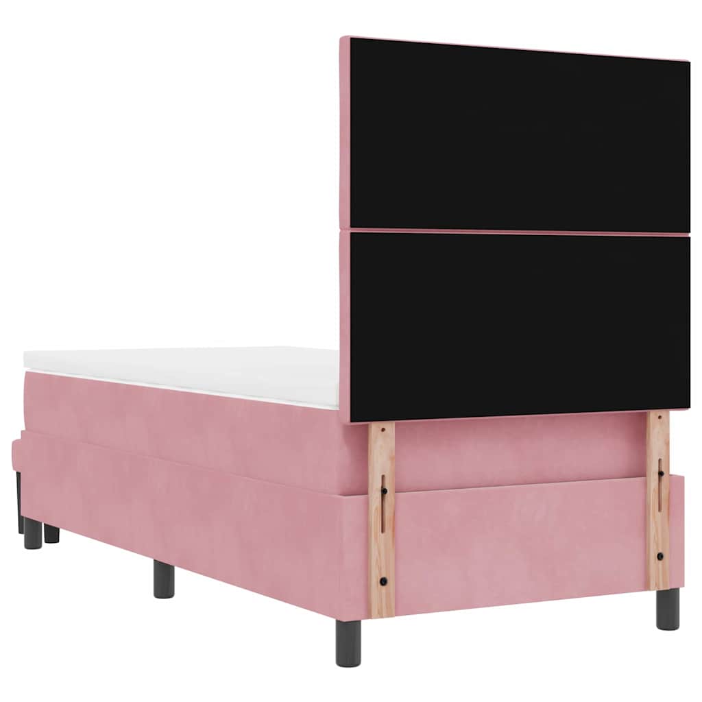 Boxspringbett mit Kissen mit Kopfteil Rosa 200 x 100 cm Samt
