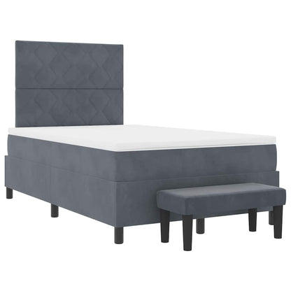 Boxspringbett mit Kopfteil Dunkelgrau 190 x 120 cm Samt