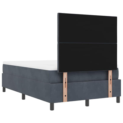 Boxspringbett mit Kopfteil Dunkelgrau 190 x 120 cm Samt