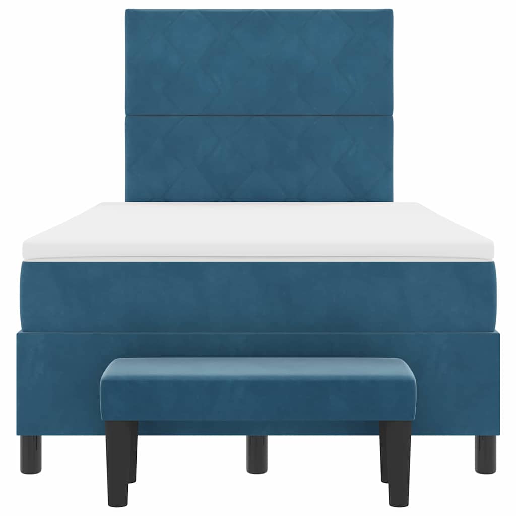 Boxspringbett mit Kopfteil Dunkelblau 190 x 120 cm Samt