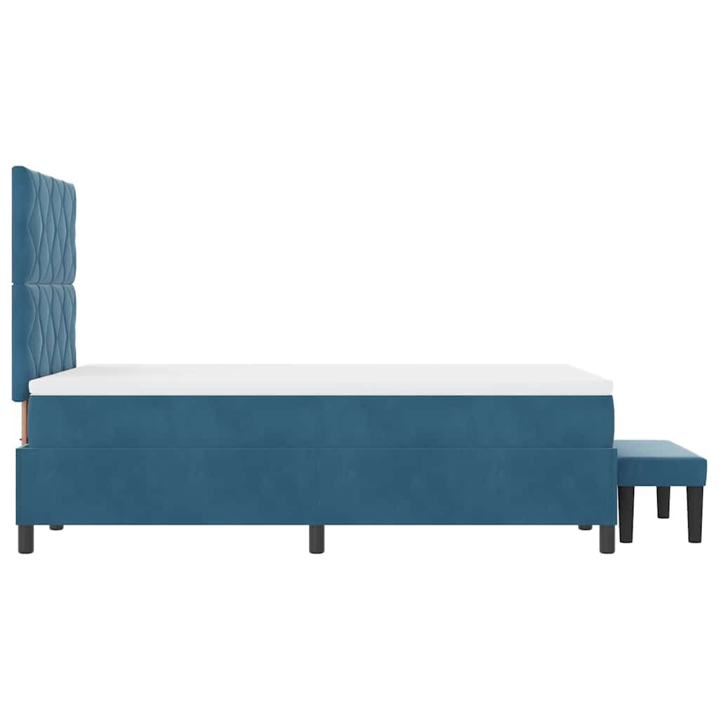 Boxspringbett mit Kopfteil Dunkelblau 190 x 120 cm Samt