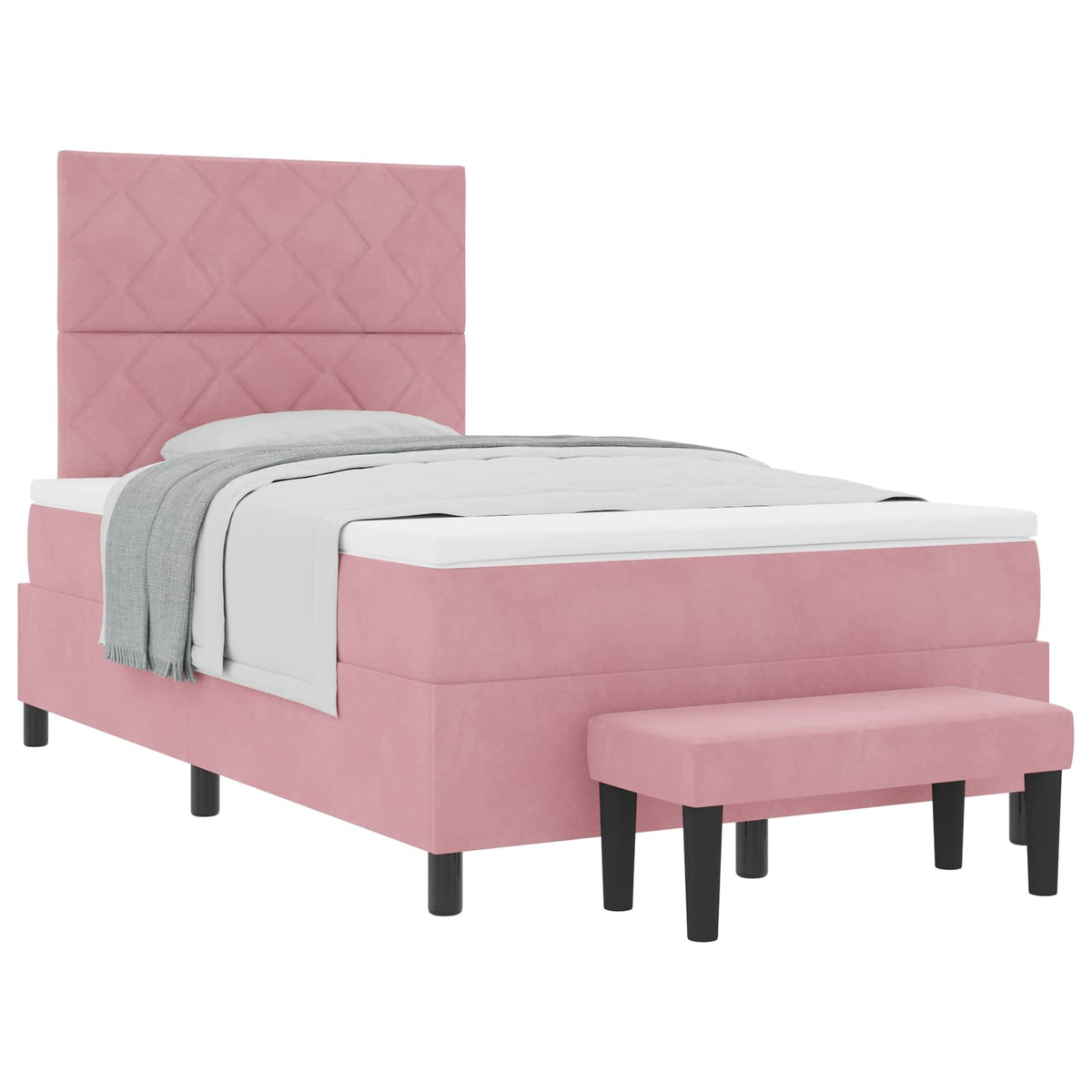 Boxspringbett mit Kopfteil Rosa 190 x 120 cm Samt
