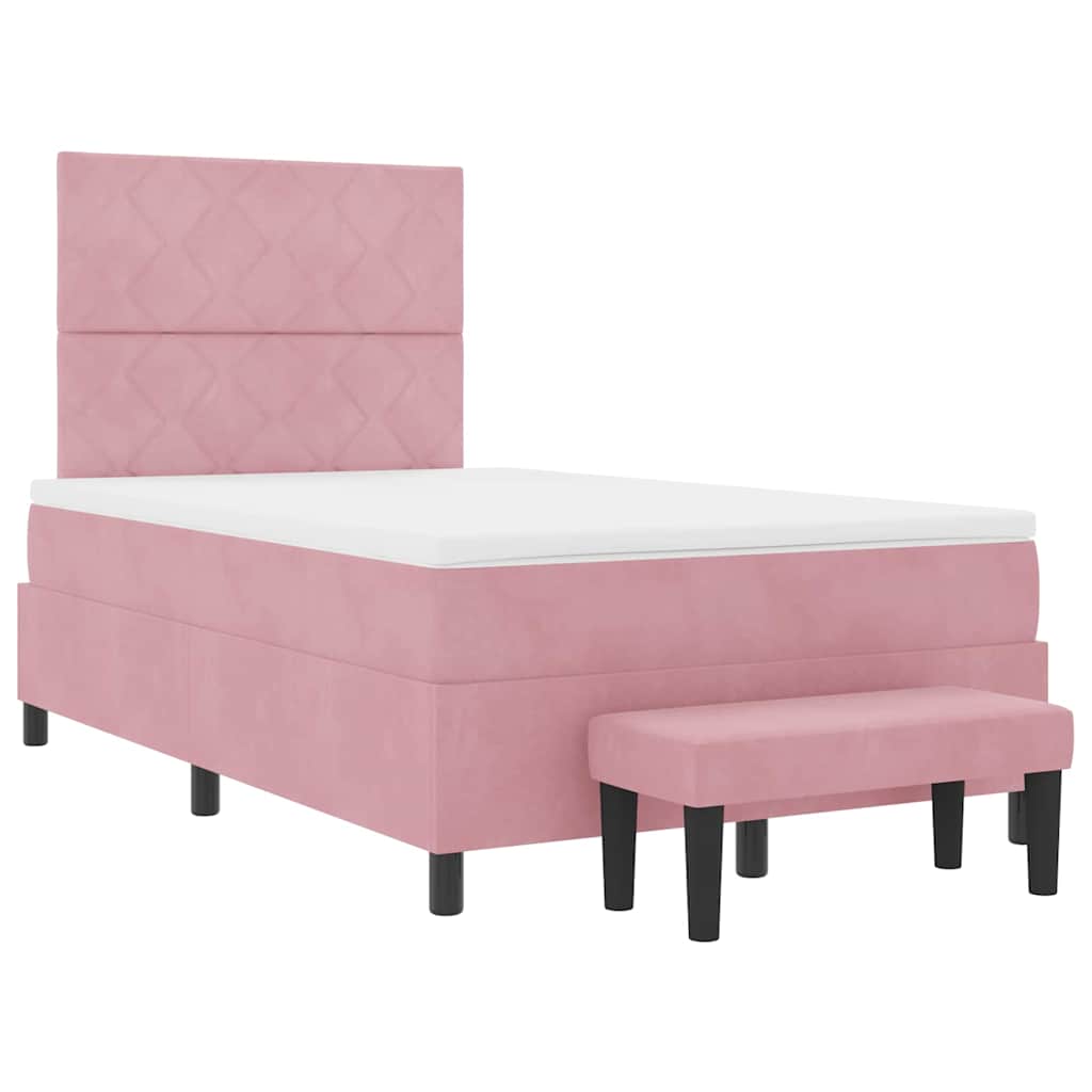 Boxspringbett mit Kopfteil Rosa 190 x 120 cm Samt