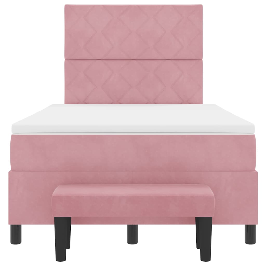 Boxspringbett mit Kopfteil Rosa 190 x 120 cm Samt