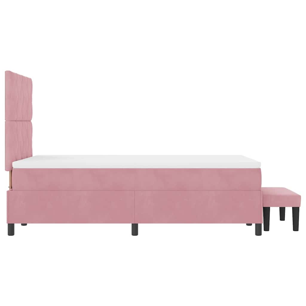 Boxspringbett mit Kopfteil Rosa 190 x 120 cm Samt