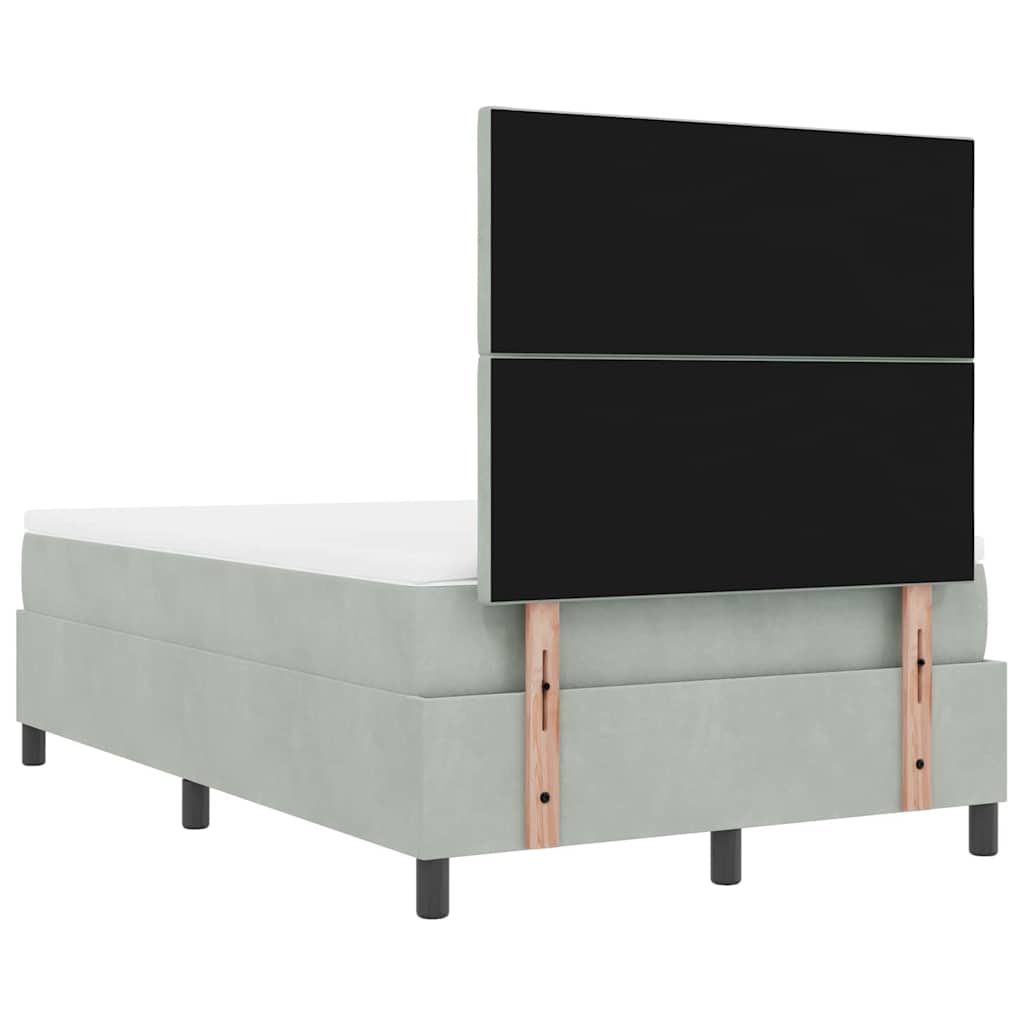 Boxspringbett mit Kissen Hellgrau 200 x 120 cm Samt