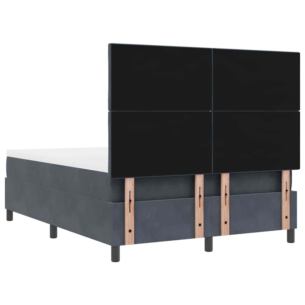 Boxspringbett mit Kopfteil Dunkelgrau 200 x 140 cm Samt