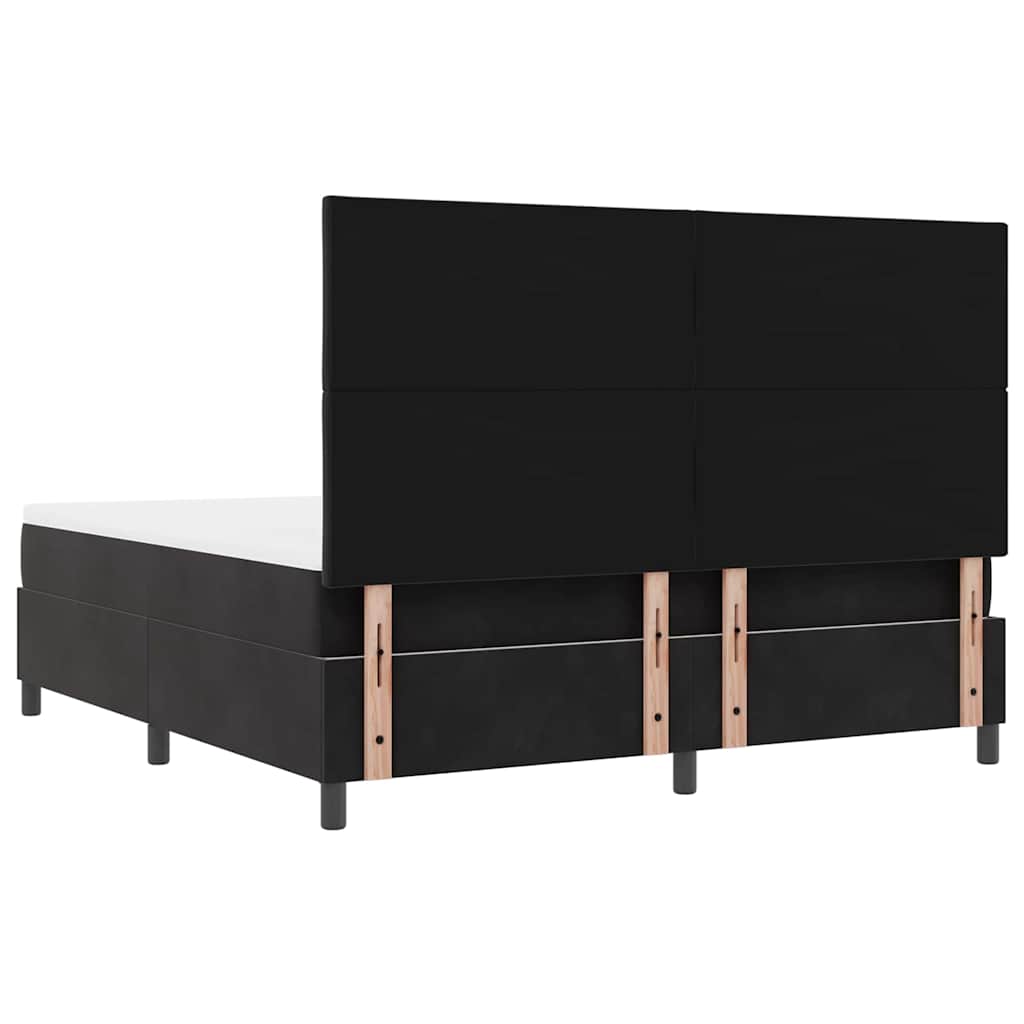 Boxspringbett mit Kopfteil Schwarz 200 x 180 cm Samt