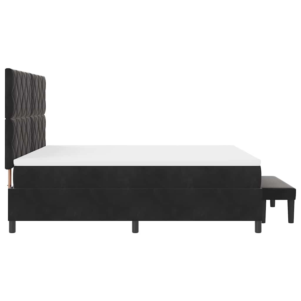 Boxspringbett mit Kopfteil Schwarz 200 x 180 cm Samt